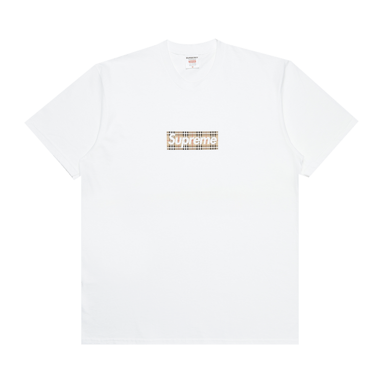 Supreme X Burberry Box Logo White Tee - Culture Circle