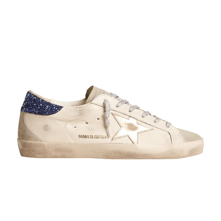 Golden Goose Wmns Superstar Ltd White Platinum Metallic Blue Glitter Culture Circle