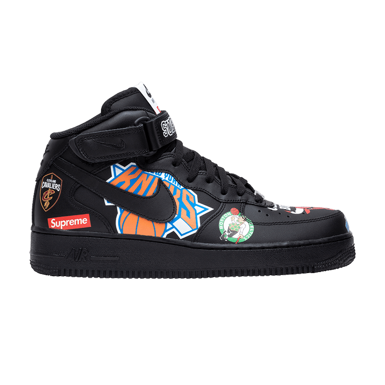 Supreme x nba x nike air force 1 mid black online